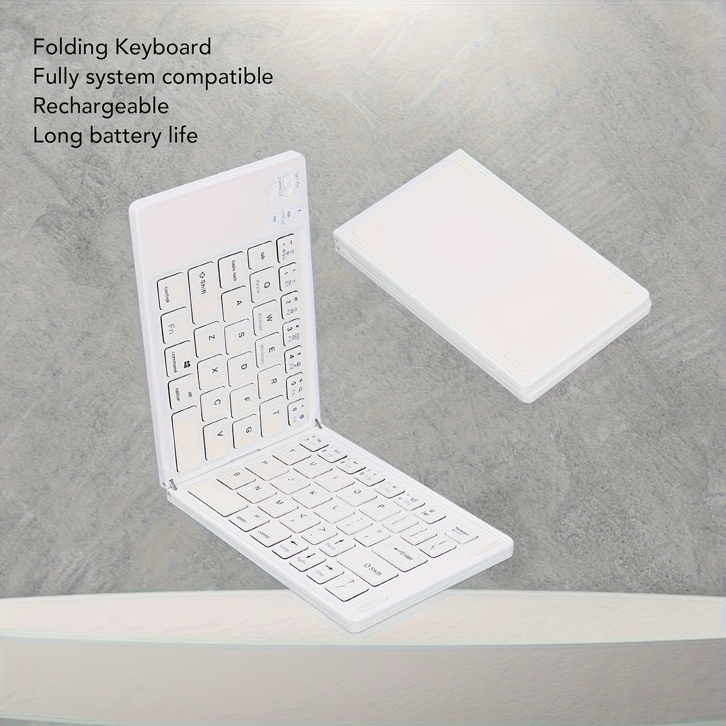 Smart Keyboard,Design For Work Or Fun,Latest-Tech Foldable Keyboard, Rechargeable Magnetic 7.3mm Ultra Slim and Compact Keyboard with Media Hotkeys for Computer Desktop PC Laptop Smart TV
