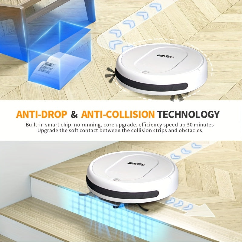 Three in One Vacuum Cleaner, Suitable for Floor Cleaning, Pet Hair Cleaning, Paper and Garbage Cleaning, Multi-functional Robot Vacuum Cleaner, 1500Pa Suction, 150 Minute Battery Life, Powerful Cleaning