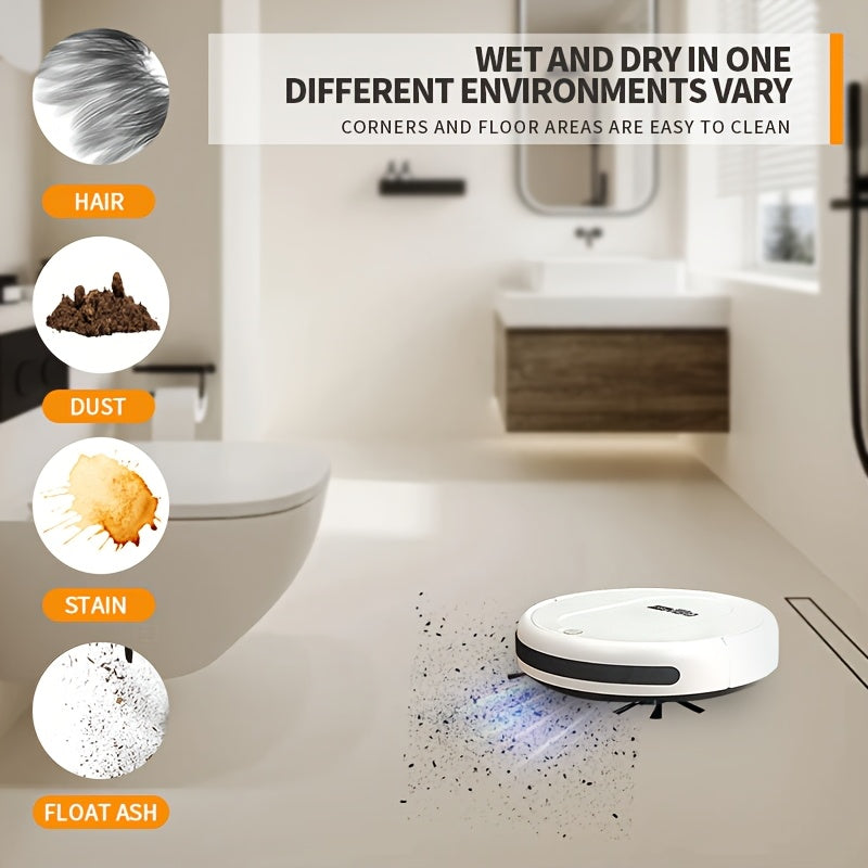 3 in One Vacuum Cleaner, Suitable for Floor Cleaning, Pet Hair Cleaning, Paper and Garbage Cleaning, Multi-functional Robot Vacuum Cleaner, 1500Pa Suction, 120 Minute Battery Life, Powerful Cleaning