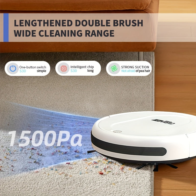 3 in One Vacuum Cleaner, Suitable for Floor Cleaning, Pet Hair Cleaning, Paper and Garbage Cleaning, Multi-functional Robot Vacuum Cleaner, 1500Pa Suction, 120 Minute Battery Life, Powerful Cleaning