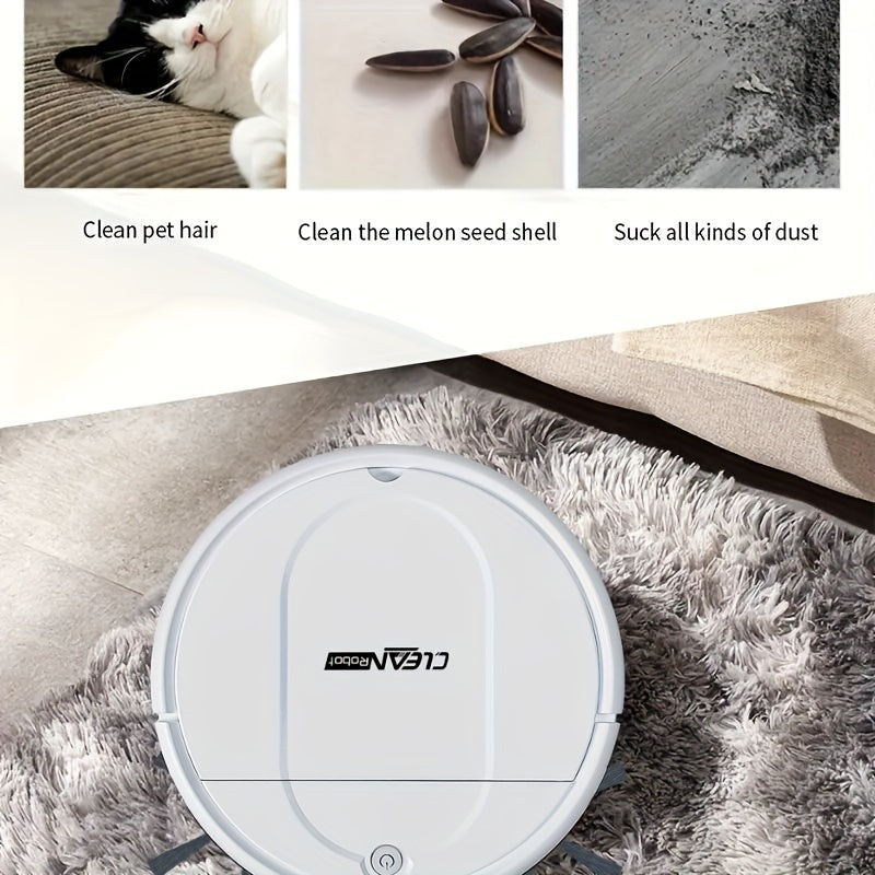 Three in One Vacuum Cleaner, Suitable for Floor Cleaning, Pet Hair Cleaning, Paper and Garbage Cleaning, Multi-functional Robot Vacuum Cleaner, 1500Pa Suction, 150 Minute Battery Life, Powerful Cleaning