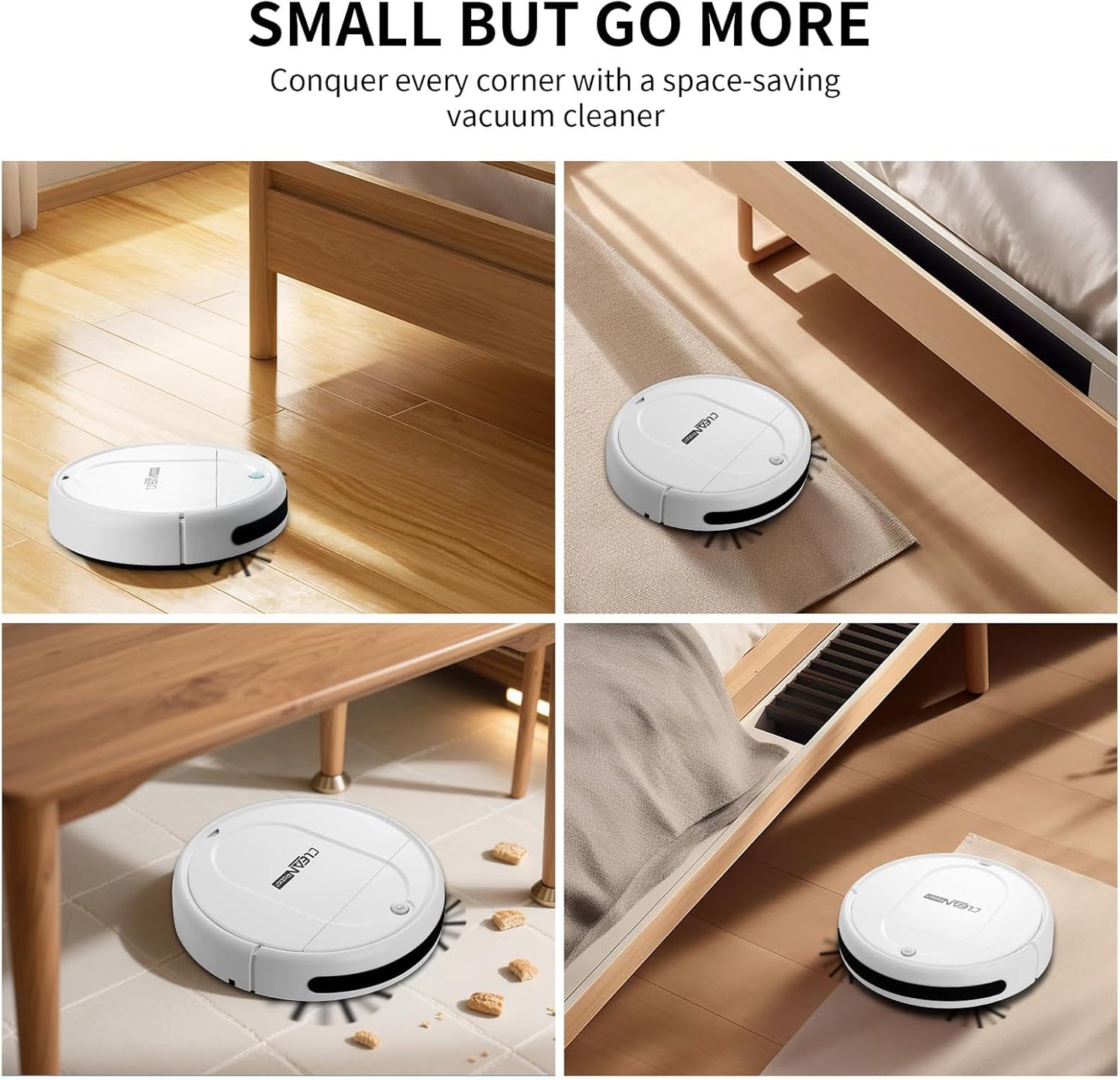Robot Vacuum and Mop Combo, Robot Vacuum Cleaner,3-in-1 Robot Vacuum, Low Noise, Slim Design, Anti-Tangle, Advanced Obstacle Avoidance, Perfect for pet Hair, Carpets, and Hard Floors