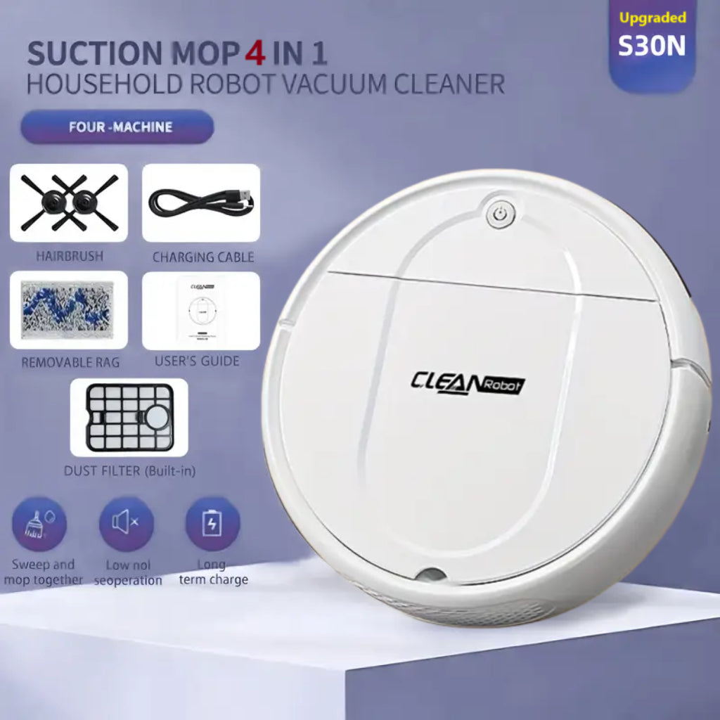 3 in One Vacuum Cleaner, Suitable for Floor Cleaning, Pet Hair Cleaning, Paper and Garbage Cleaning, Multi-functional Robot Vacuum Cleaner, 1500Pa Suction, 120 Minute Battery Life, Powerful Cleaning