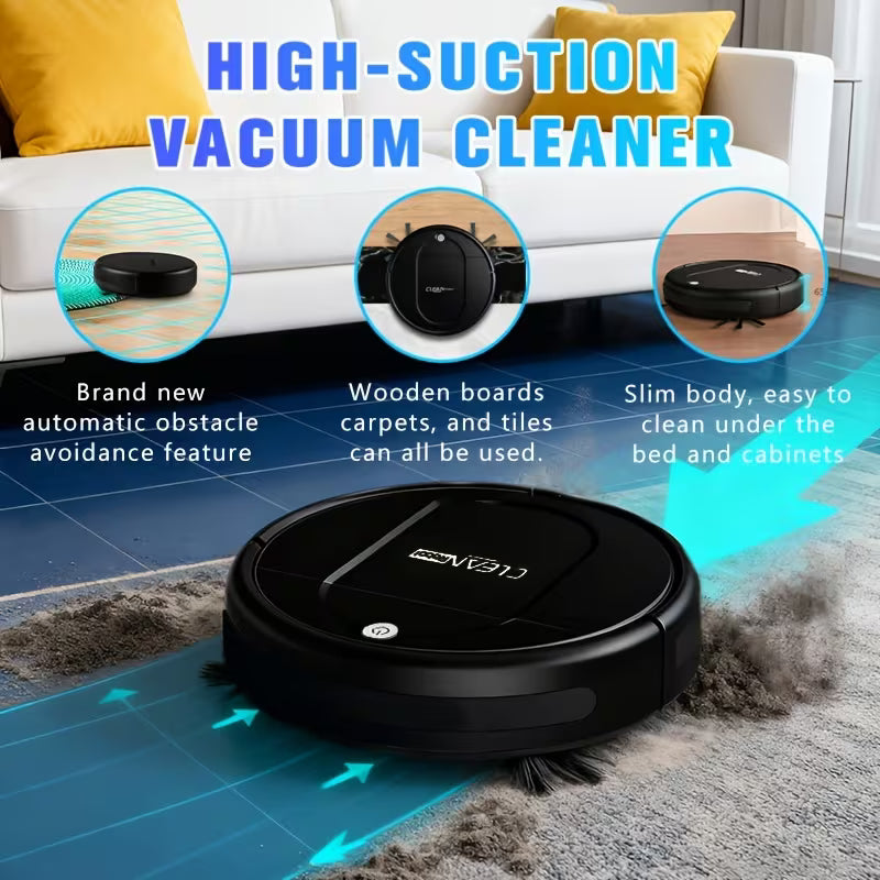 TEMU Best Seller Robot Cleaner, 3 in One Vacuum Cleaner, Suitable for Floor Cleaning, Pet Hair Cleaning, Paper and Garbage Cleaning, Multi-functional Robot Vacuum Cleaner, 5000Pa Suction, 120 Minute Battery Life, Powerful Cleaning